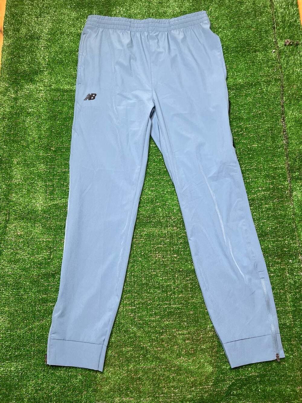 New Balance Mens Light Blue Athletic Woven Track Pants w Zipper Pockets Size L